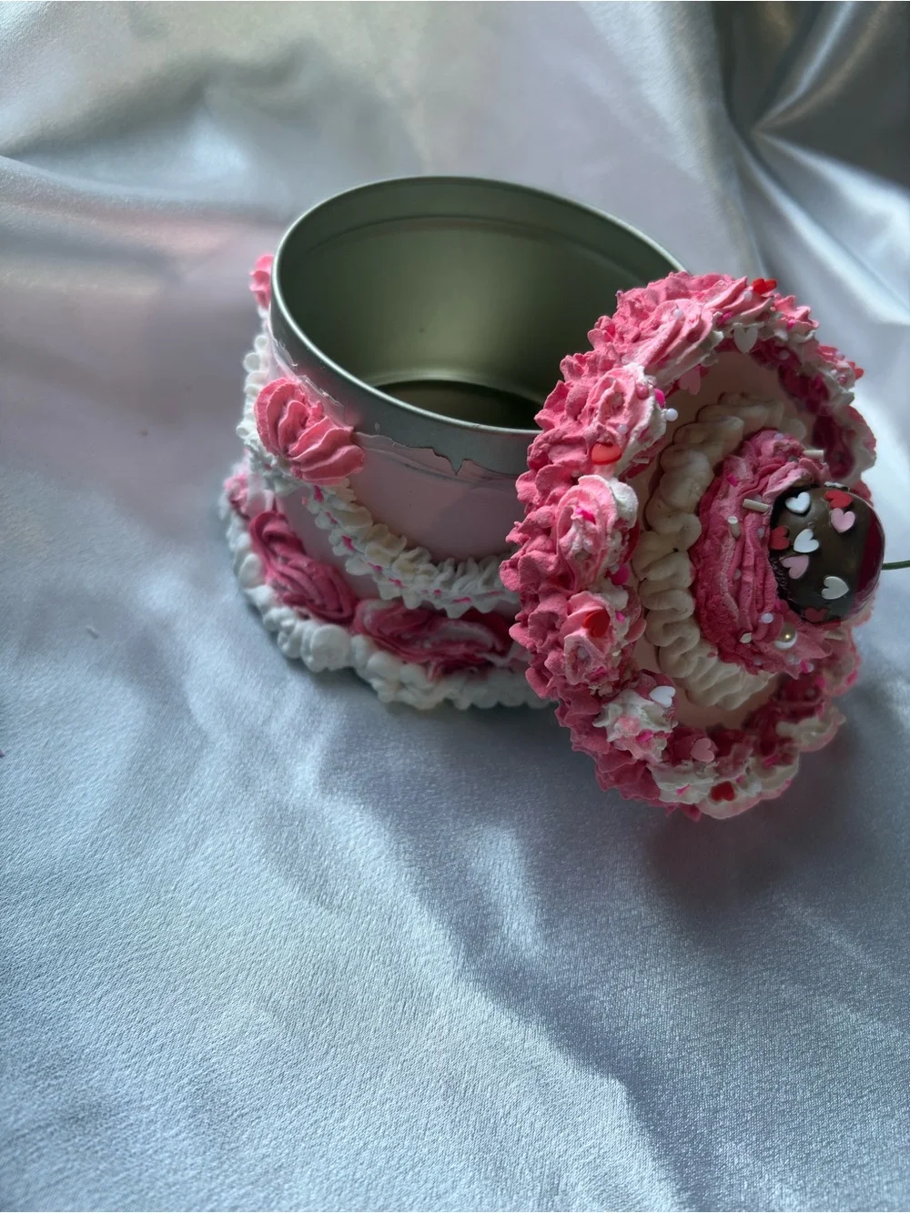 Pink Hearts Aluminum Storage jar